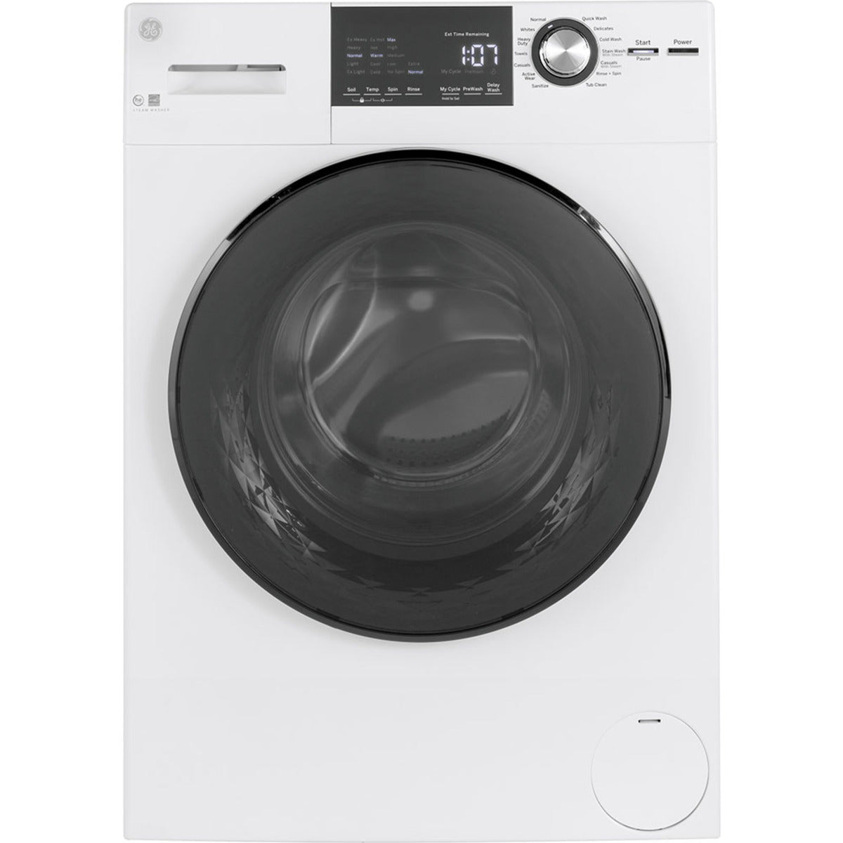 GE - 2.8 cu. Ft Front Load Washer in White - GFW148SSMWW