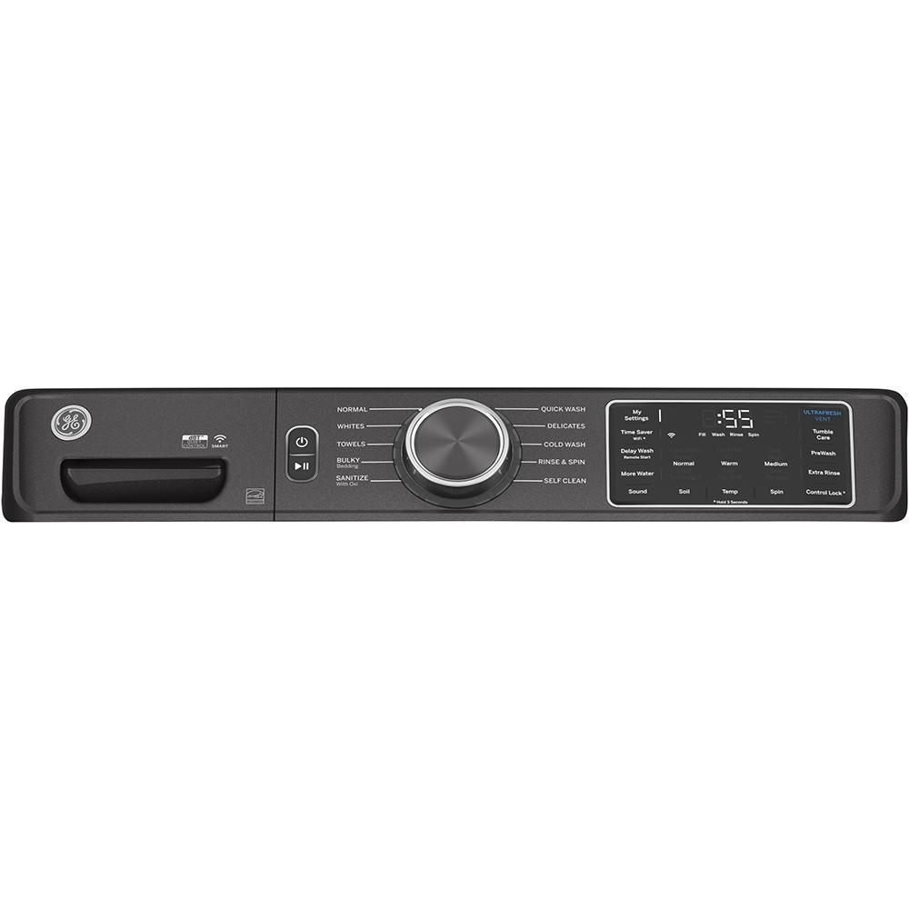 GE - 5.5 cu. Ft Front Load Washer in Grey - GFW550SMNDG