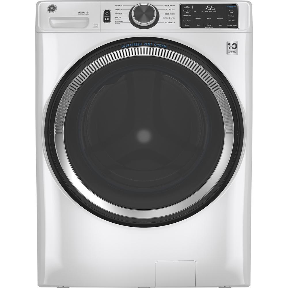 GE - 5.5 cu. Ft Front Load Washer in White - GFW550SMNWW