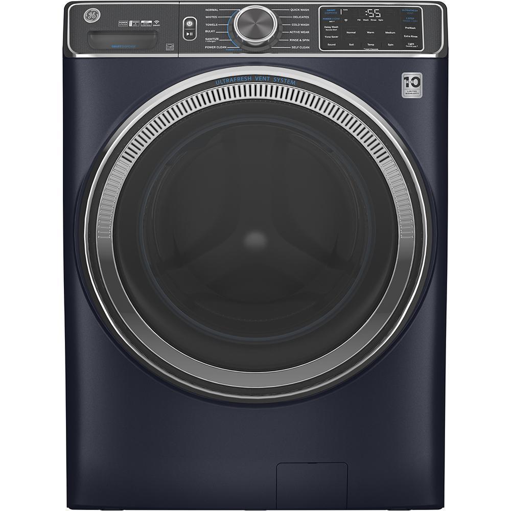 GE - 5.8 cu. Ft Front Load Washer in Blue - GFW850SPNRS