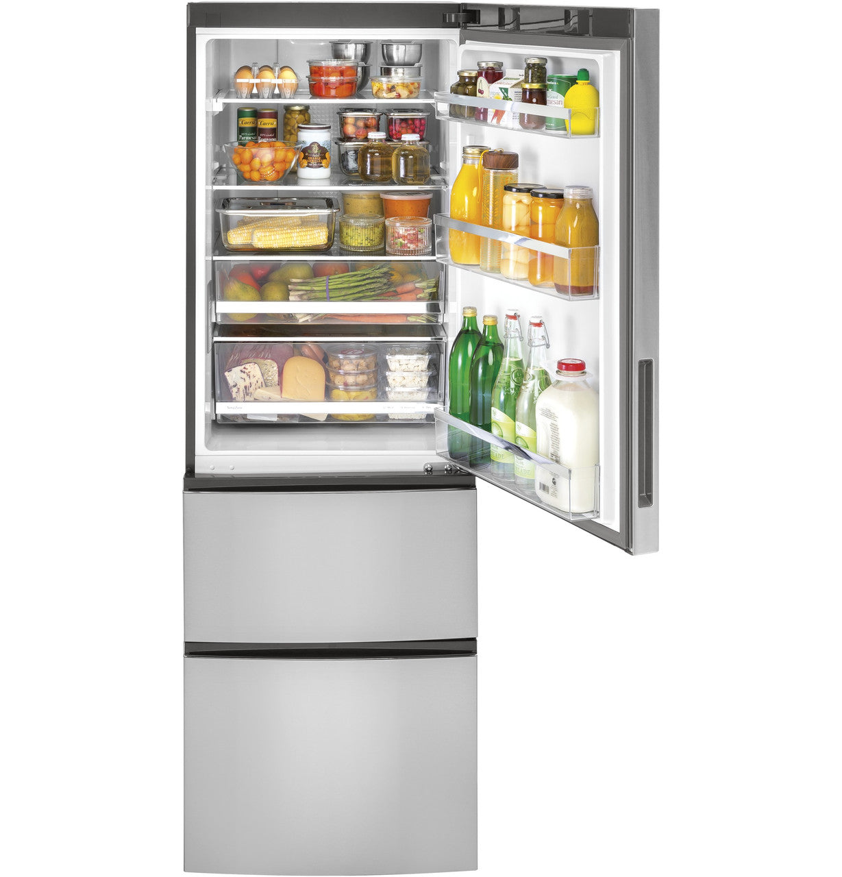 GE - 23.5 Inch 11.9 cu. ft Bottom Mount Refrigerator in Stainless - GLE12HSPSS