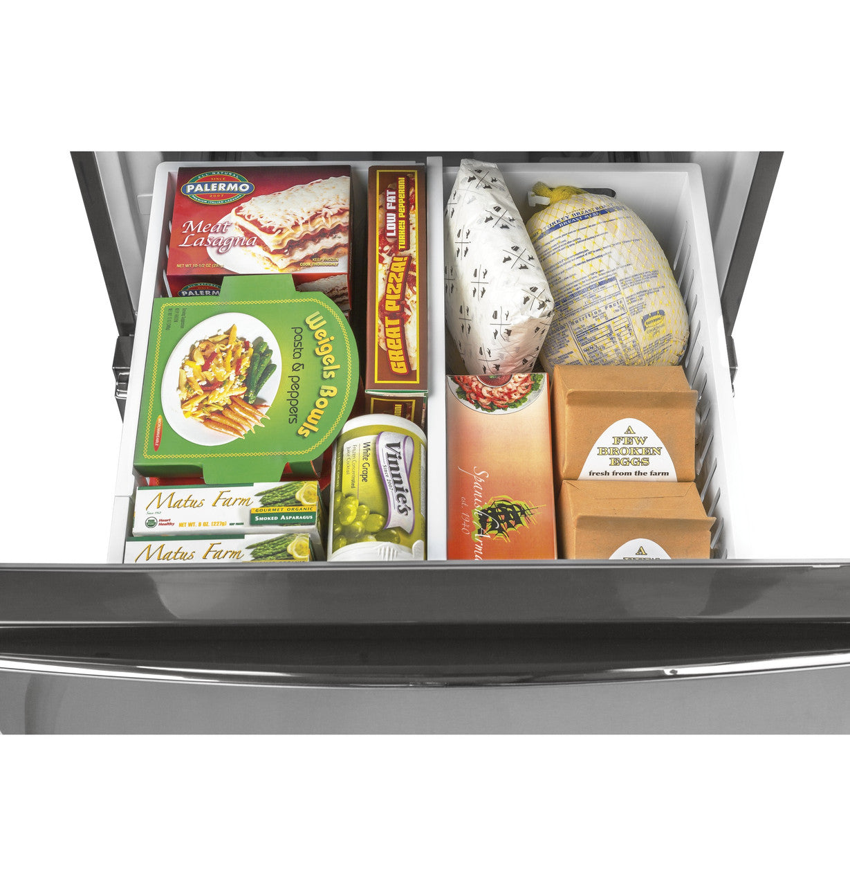 GE - 23.5 Inch 11.9 cu. ft Bottom Mount Refrigerator in Stainless - GLE12HSPSS