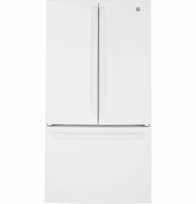GE - 35.75 Inch 27 cu. ft French Door Refrigerator in White - GNE27JGMWW