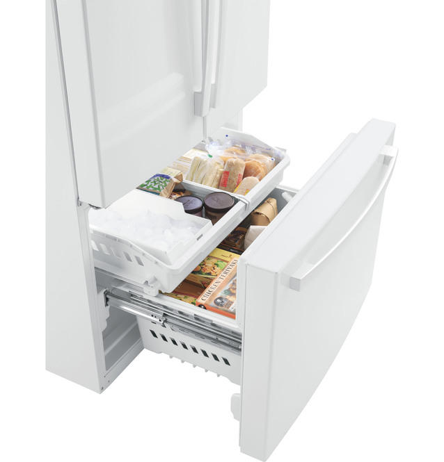 GE - 35.75 Inch 27 cu. ft French Door Refrigerator in White - GNE27JGMWW