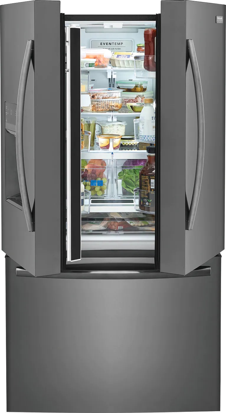 Frigidaire Gallery - 36 Inch 27.8 cu. ft French Door Refrigerator in Black Stainless - GRFS2853AD
