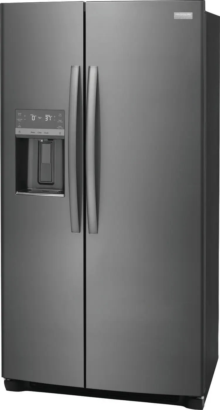 Frigidaire Gallery - 36.2 Inch 22.3 cu. ft Side by Side Refrigerator in Black Stainless - GRSC2352AD