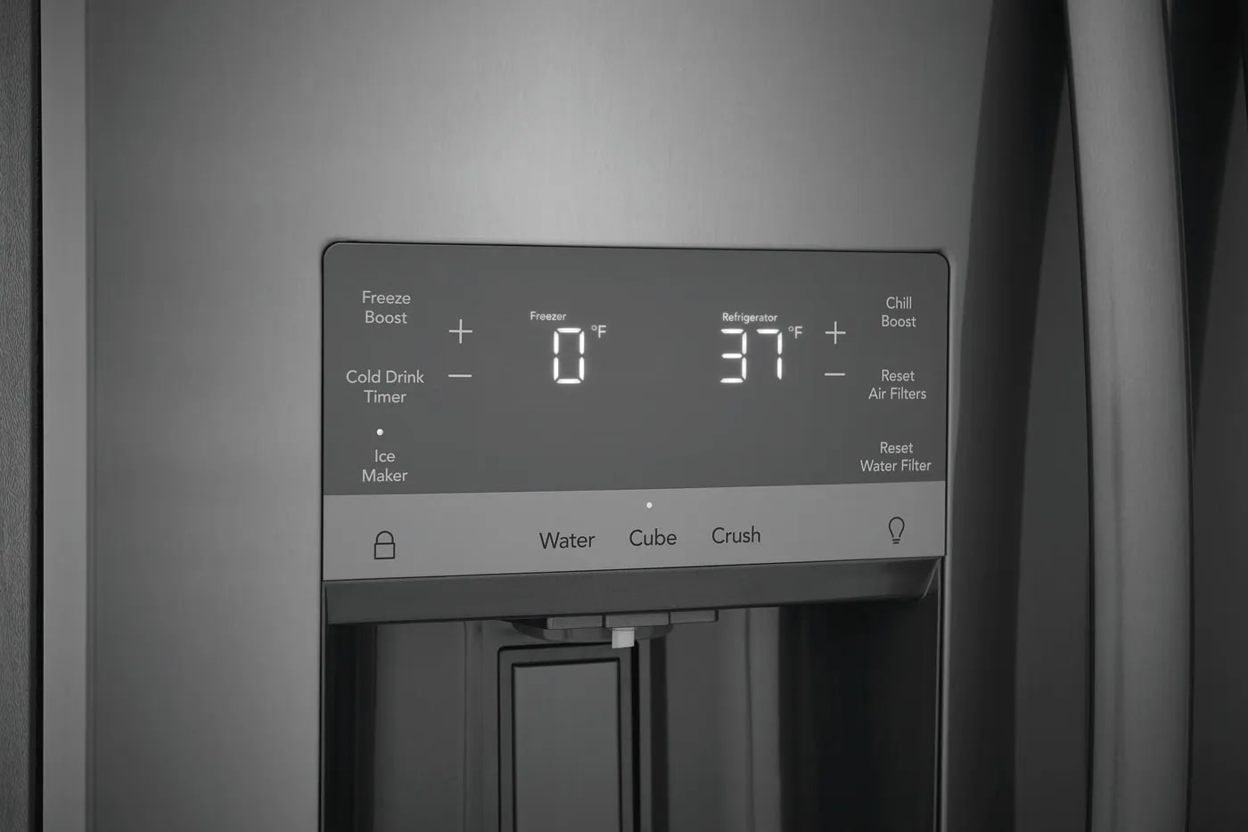 Frigidaire Gallery - 36.2 Inch 22.3 cu. ft Side by Side Refrigerator in Black Stainless - GRSC2352AD