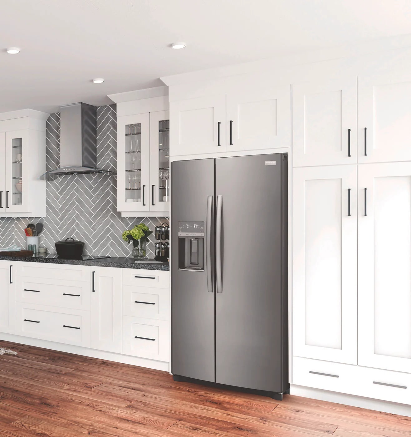 Frigidaire Gallery - 36.2 Inch 22.3 cu. ft Side by Side Refrigerator in Black Stainless - GRSC2352AD