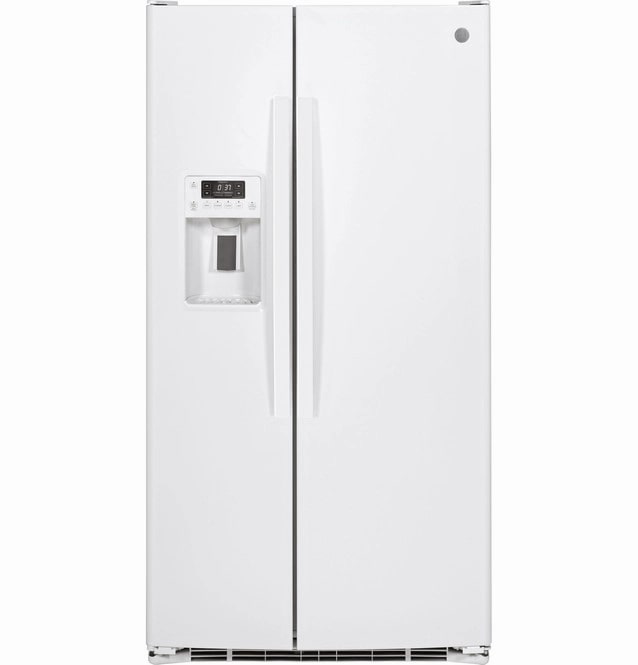 GE - 35.75 Inch 25.3 cu. ft Side by Side Refrigerator in White - GSE25GGHWW