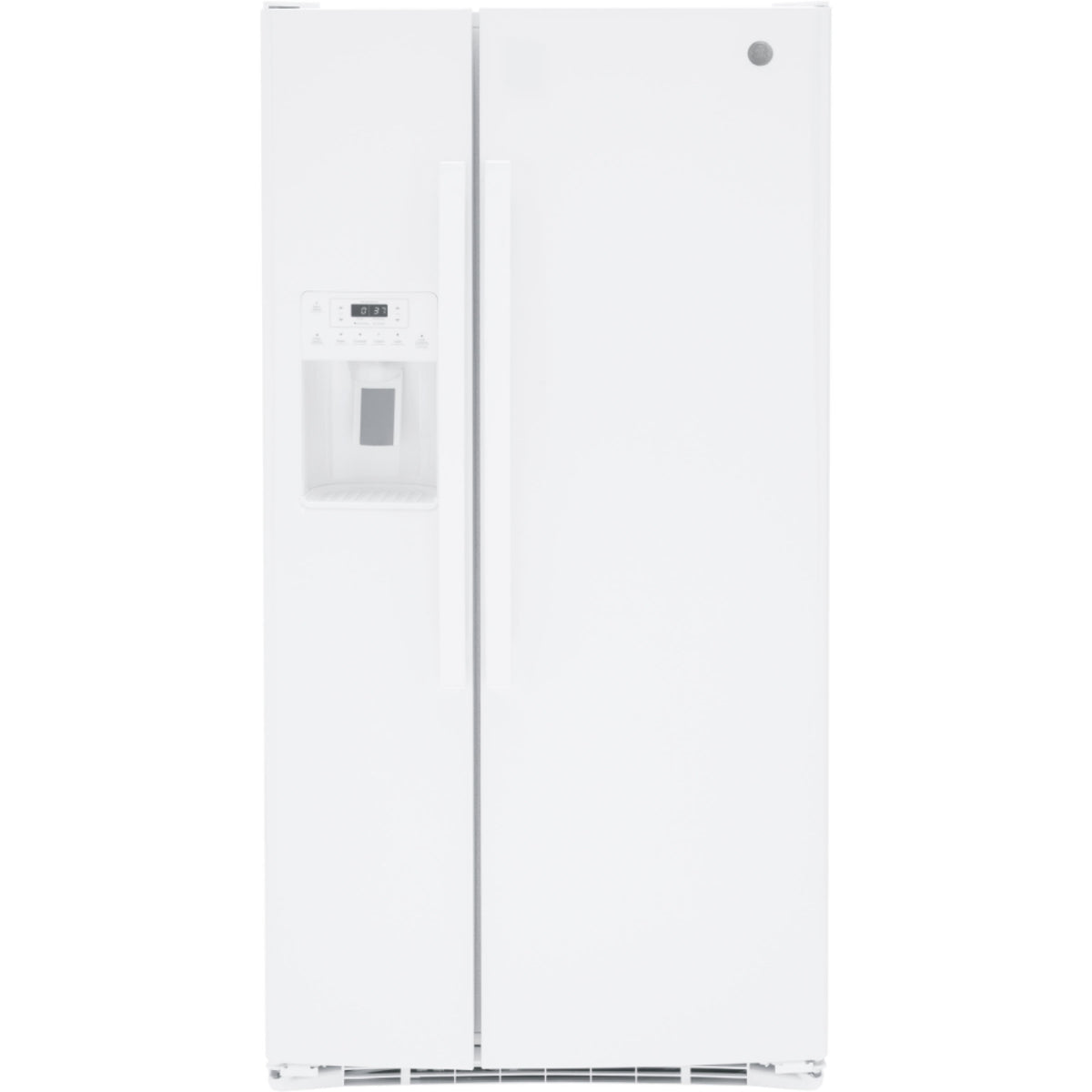 GE - 32.68 Inch 23.2 cu. ft Side by Side Refrigerator in White - GSS23GGPWW