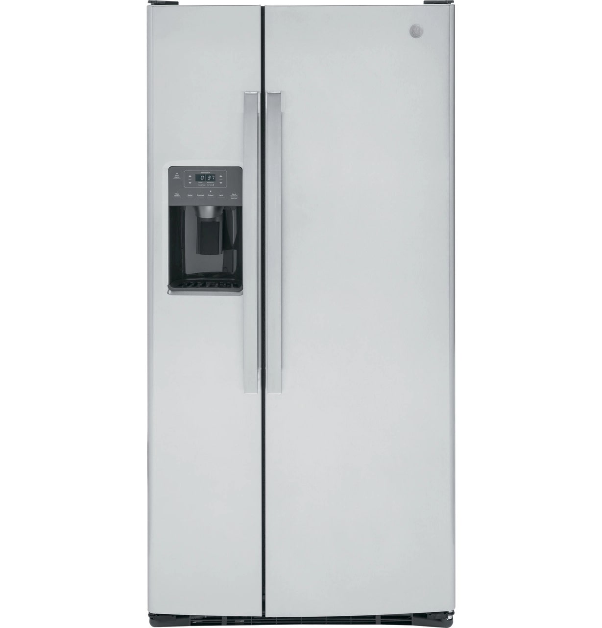 GE - 32.75 Inch 23.2 cu. ft Side by Side Refrigerator in Stainless - GSS23GYPFS