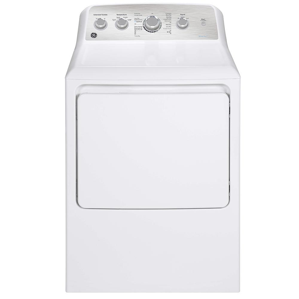 GE - 7.2 cu. Ft Electric Dryer in White - GTD45EBMRWS