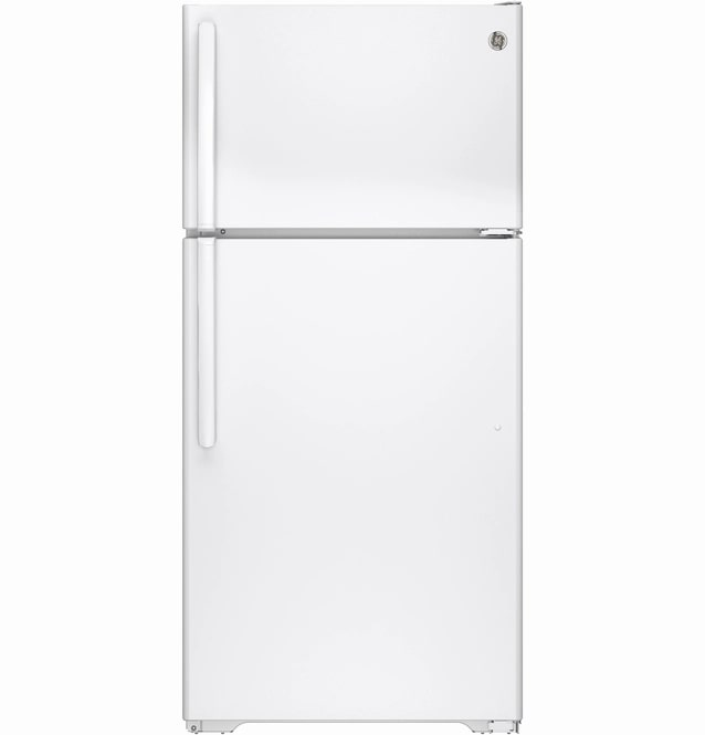 GE - 28 Inch 14.6 cu. ft Top Mount Refrigerator in White - GTE15CTHRWW