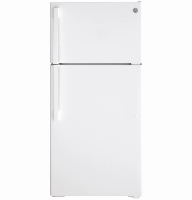 GE - 28 Inch 15.6 cu. ft Top Mount Refrigerator in White - GTE16DTNRWW