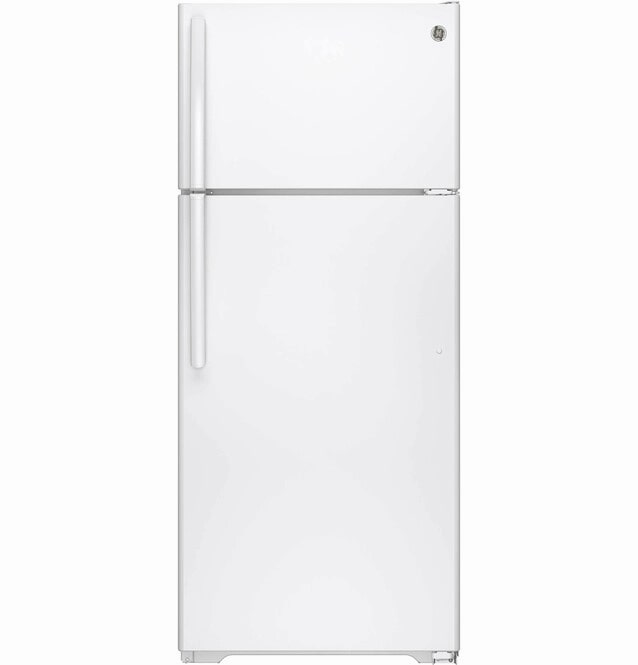 GE - 28 Inch 17.5 cu. ft Top Mount Refrigerator in White - GTE18CTHWW