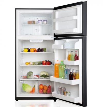 GE - 29.53 Inch 18 cu. ft Top Mount Refrigerator in Black - GTE18FTLKBB