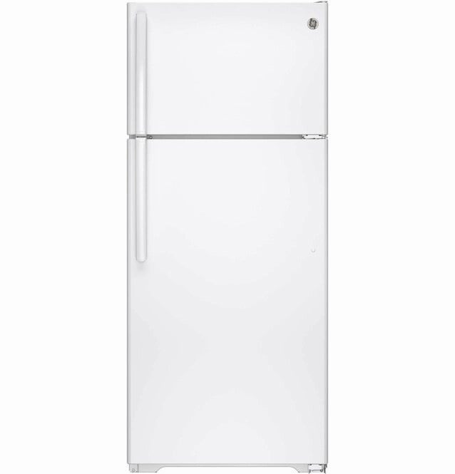 GE - 28 Inch 17.5 cu. ft Top Mount Refrigerator in White - GTE18GTHWW