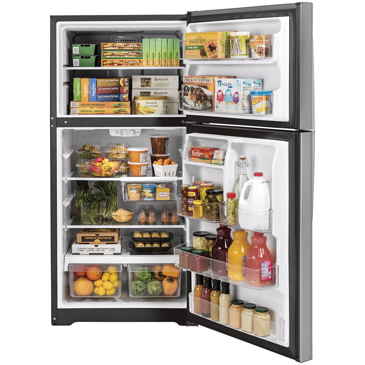 GE - 29.75 Inch 19.2 cu. ft Top Mount Refrigerator in Stainless - GTS19KSNRSS