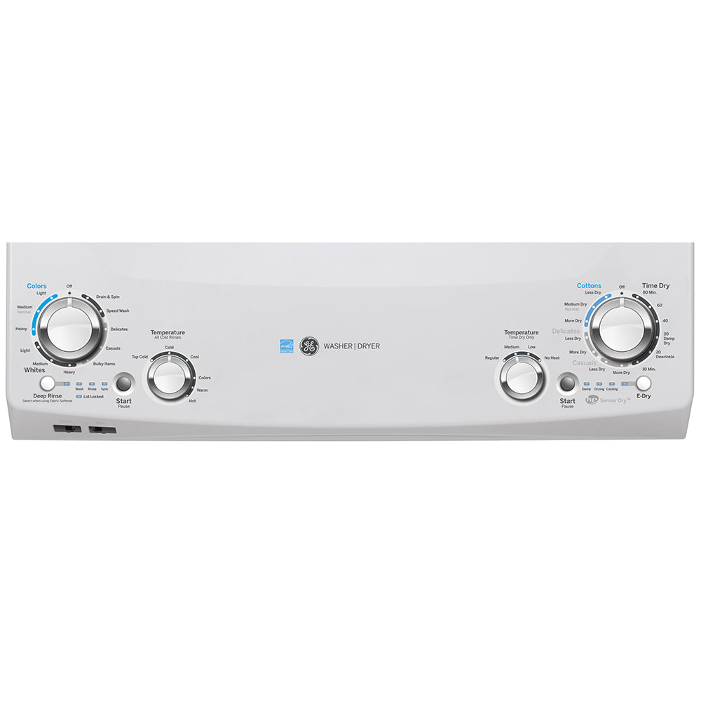 GE - 4.5 cu. Ft. Washer and 5.9 cu. Ft. Dryer Unitized Spacemaker Laundry Stacker - GUD27EEMNWW
