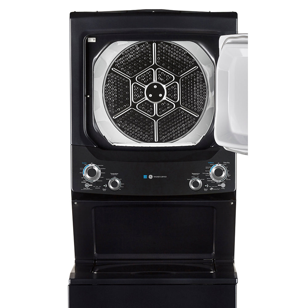 GE - 4.5 cu. Ft. Washer and 5.9 cu. Ft. Dryer Unitized Spacemaker Laundry Stacker - GUD37EEMNDG