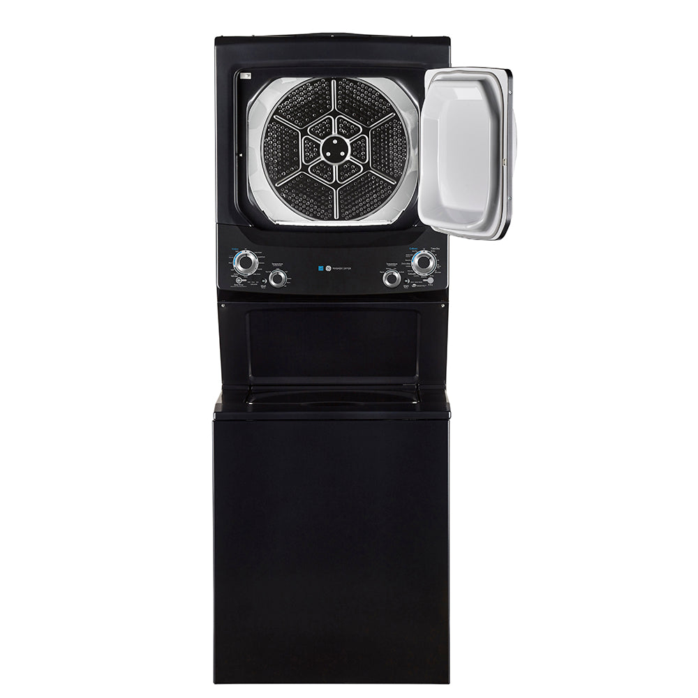 GE - 4.5 cu. Ft. Washer and 5.9 cu. Ft. Dryer Unitized Spacemaker Laundry Stacker - GUD37EEMNDG