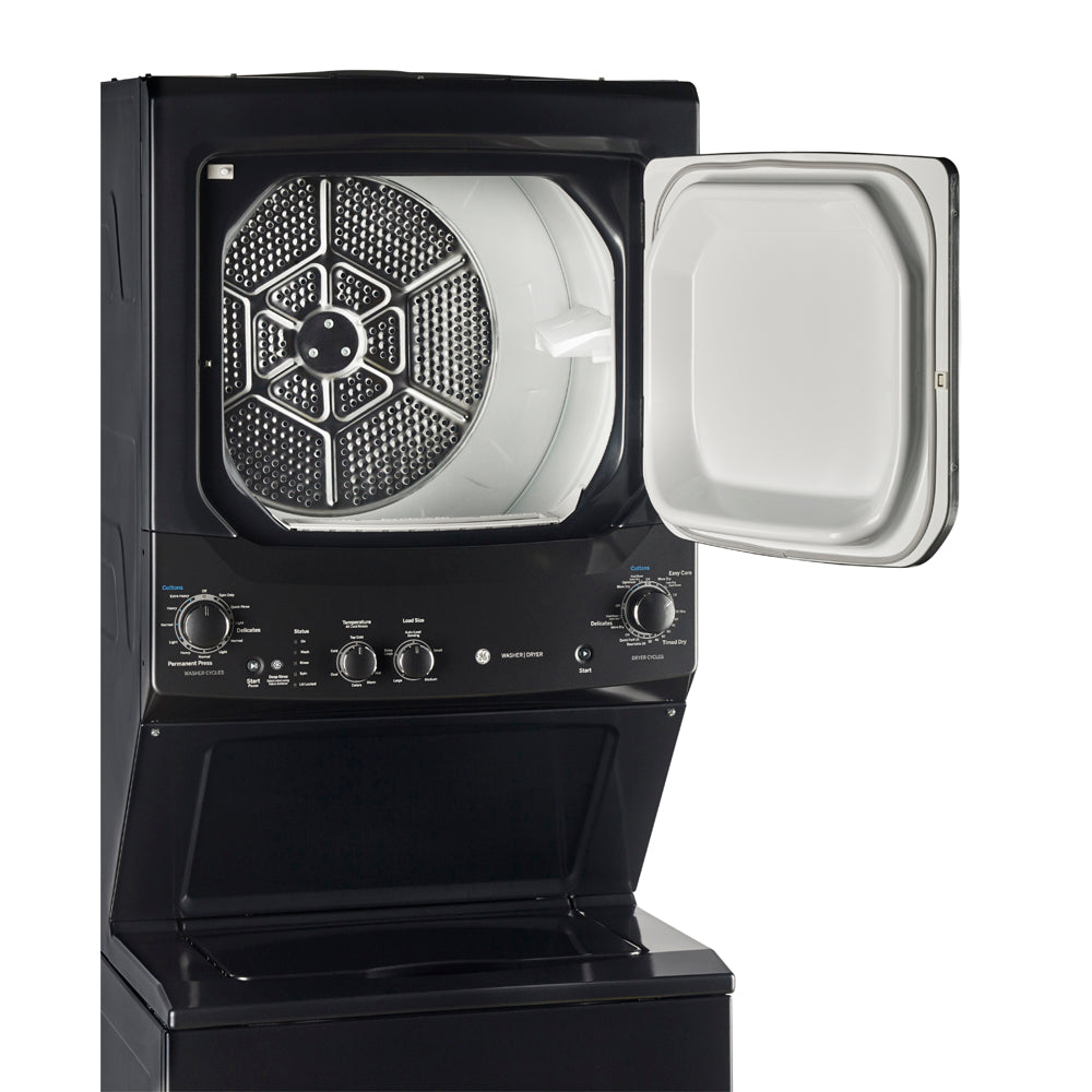 GE - 4.4 cu. Ft. Washer and 5.9 cu. Ft. Dryer Unitized Spacemaker Laundry Stacker - GUD37ESMMDG