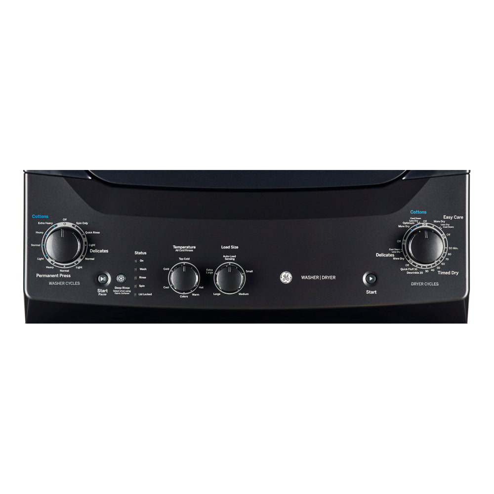 GE - 4.4 cu. Ft. Washer and 5.9 cu. Ft. Dryer Unitized Spacemaker Laundry Stacker - GUD37ESMMDG