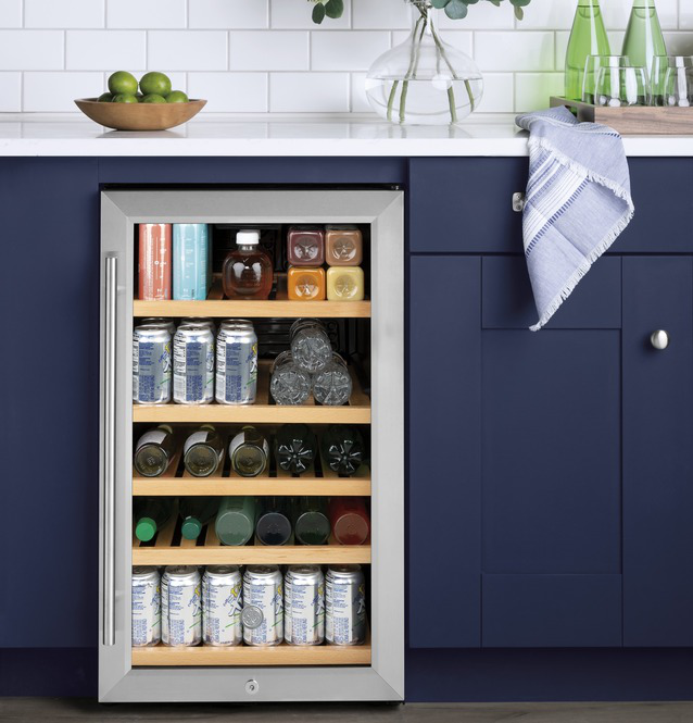 GE - 19 Inch 4.1 cu. ft Wine Fridge Refrigerator in Stainless - GVS04BQNSS