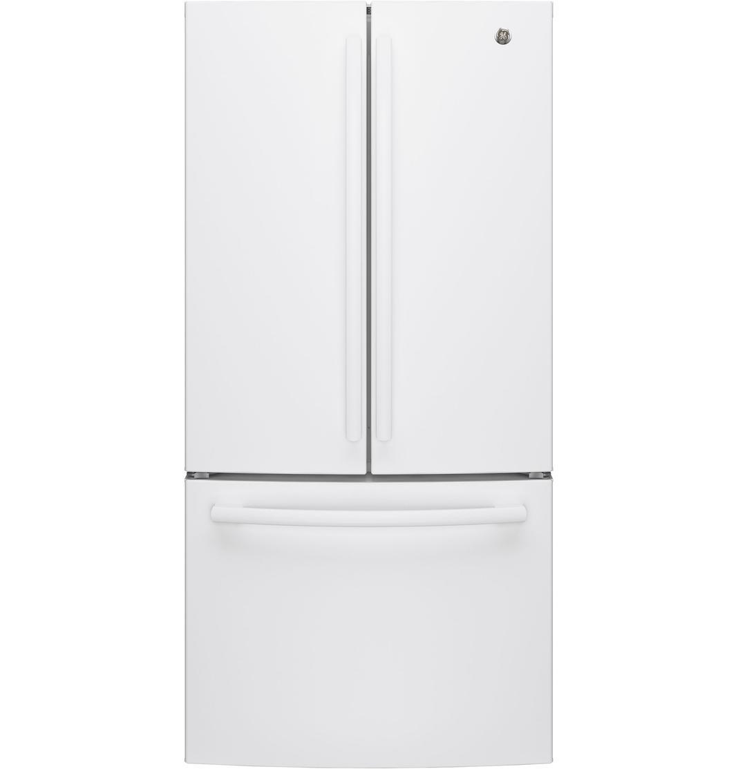 GE - 32.75 Inch 18.6 cu. ft French Door Refrigerator in White - GWE19JGLWW