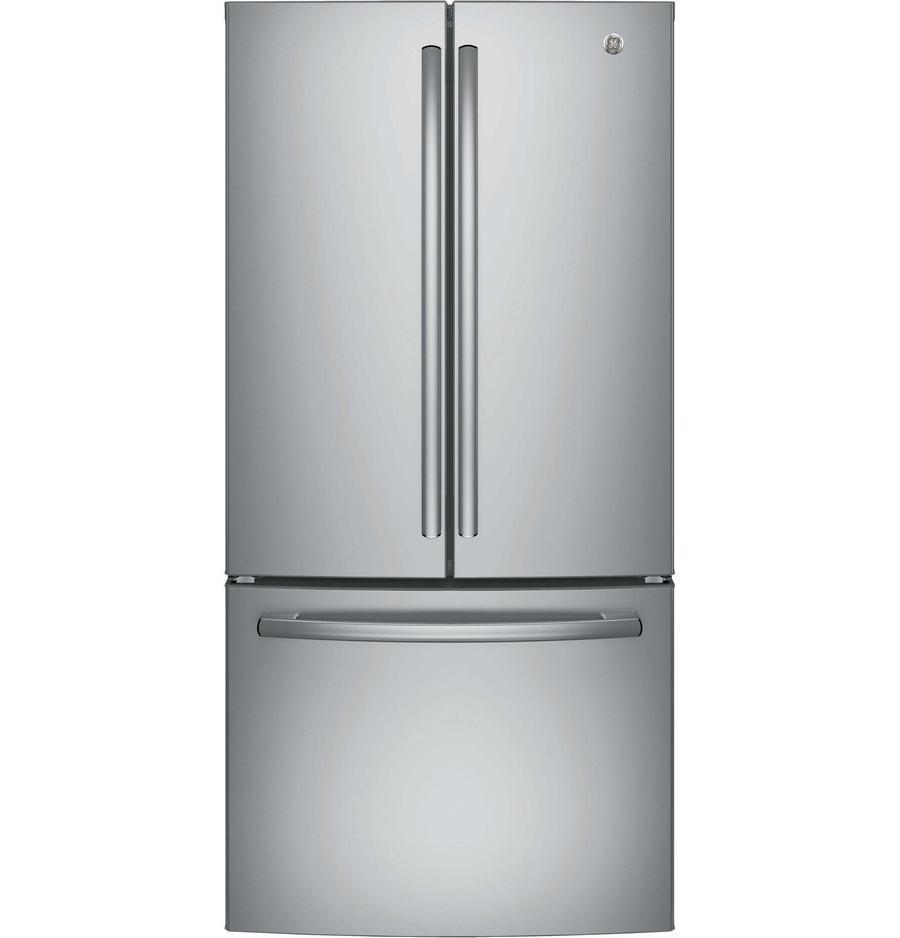 GE - 32.75 Inch 18.6 cu. ft French Door Refrigerator in Stainless - GWE19JSLSS
