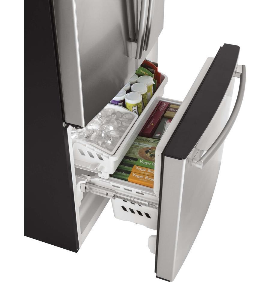 GE - 32.75 Inch 18.6 cu. ft French Door Refrigerator in Stainless - GWE19JSLSS