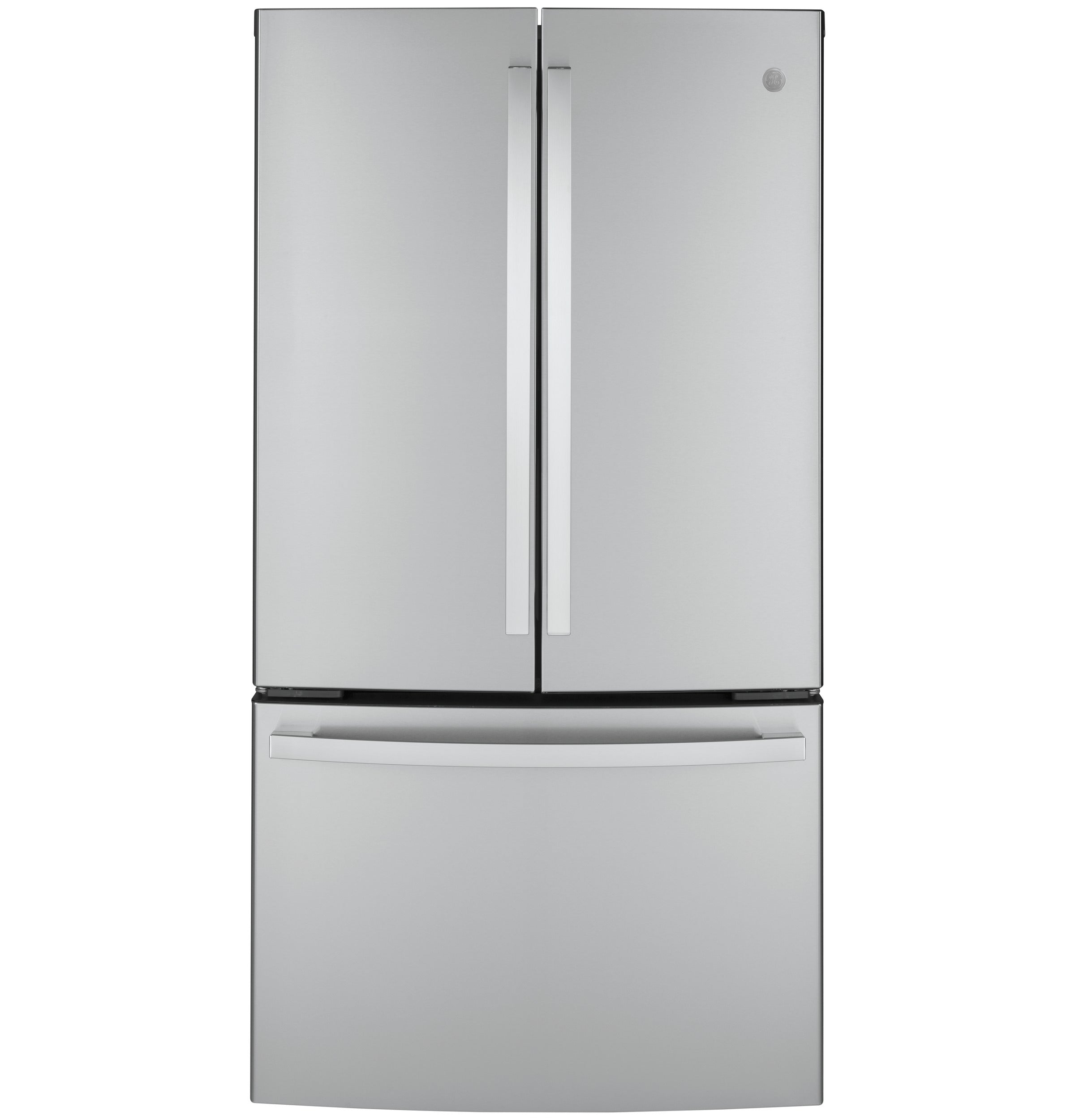 GE - 35.5 Inch 23.1 cu. ft French Door Refrigerator in Stainless - GWE23GYNFS