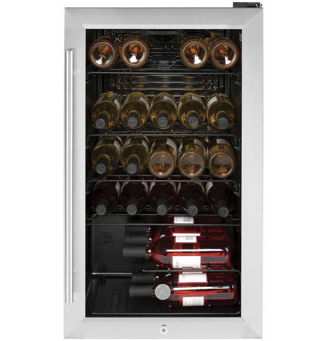 GE - 19 Inch 4.1 cu. ft Wine Fridge Refrigerator in Stainless - GWS04HAESS