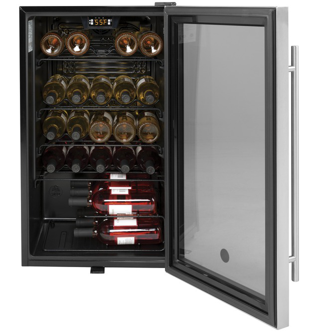 GE - 19 Inch 4.1 cu. ft Wine Fridge Refrigerator in Stainless - GWS04HAESS