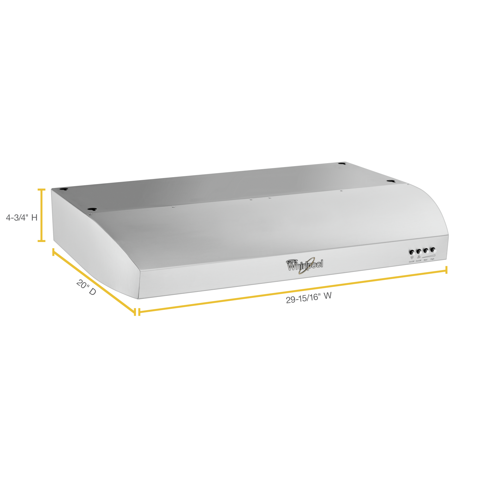 Whirlpool - 29.9375 Inch 300 CFM Under Cabinet Range Vent in Stainless - GXU7130DXS