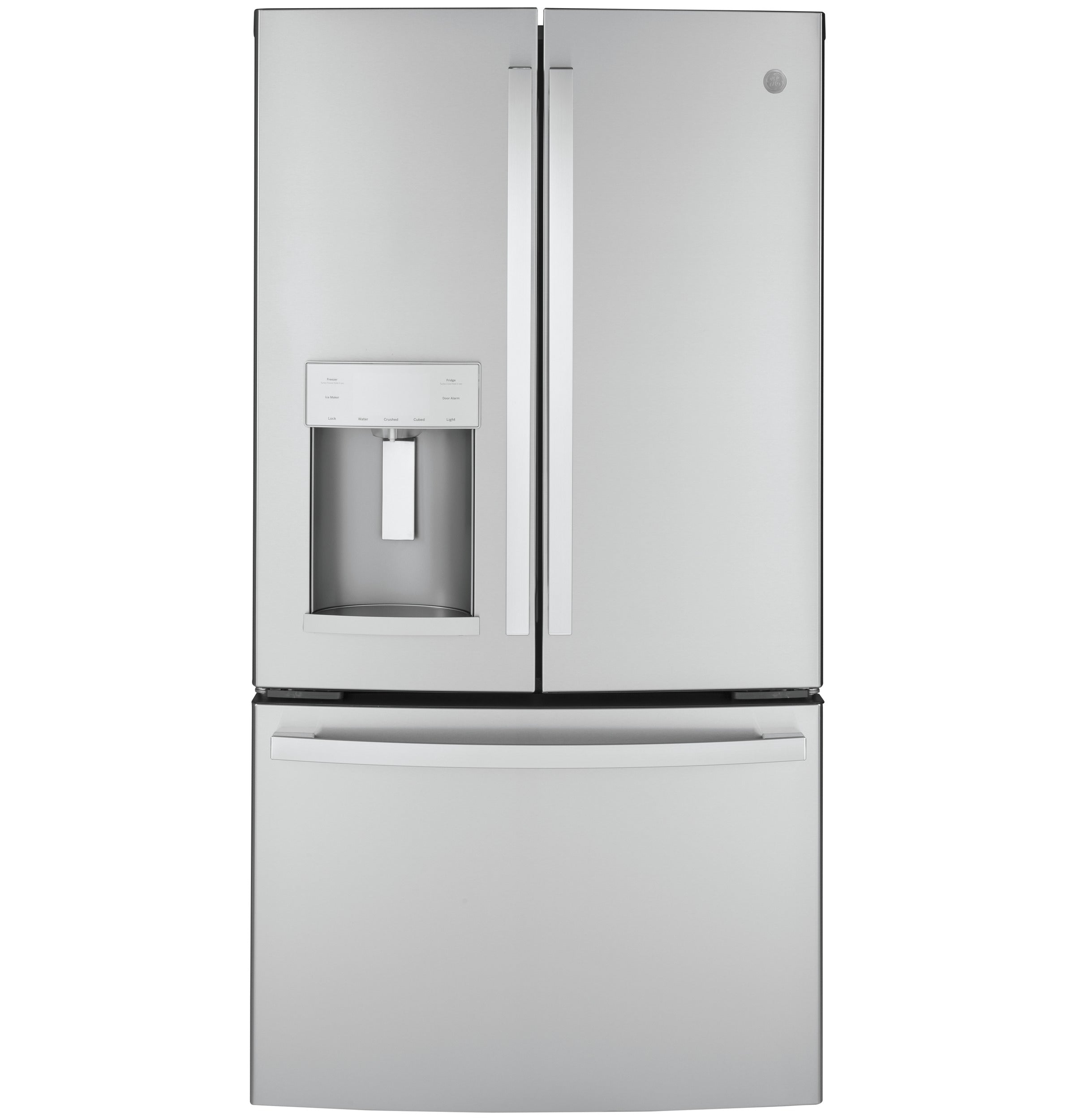 GE - 35.7 Inch 22.1 cu. ft French Door Refrigerator in Stainless - GYE22GYNFS