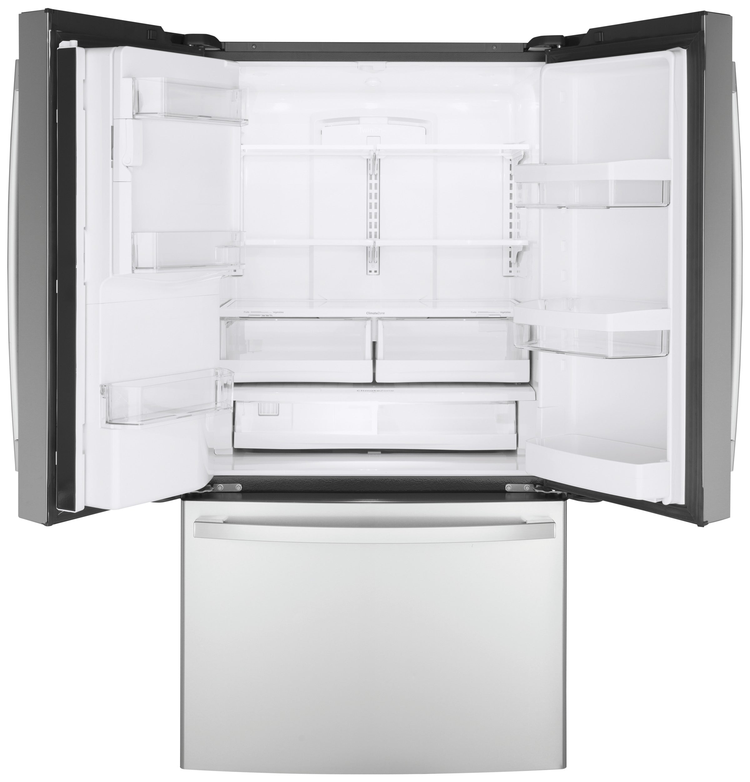 GE - 35.7 Inch 22.1 cu. ft French Door Refrigerator in Stainless - GYE22GYNFS