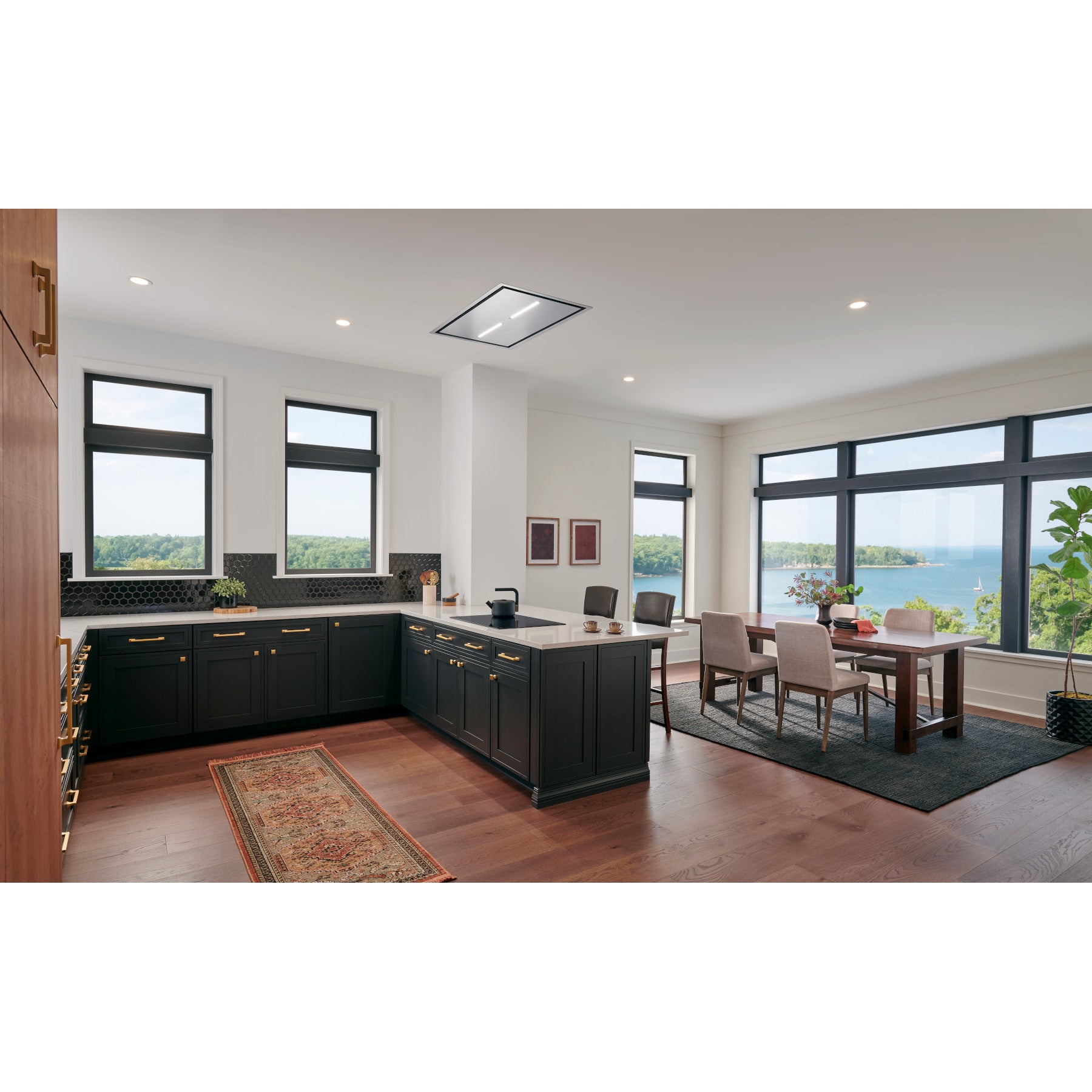 Best - 43.31 Inch Ceiling Mounted Range Hood Vent in Stainless - HBC143ESS