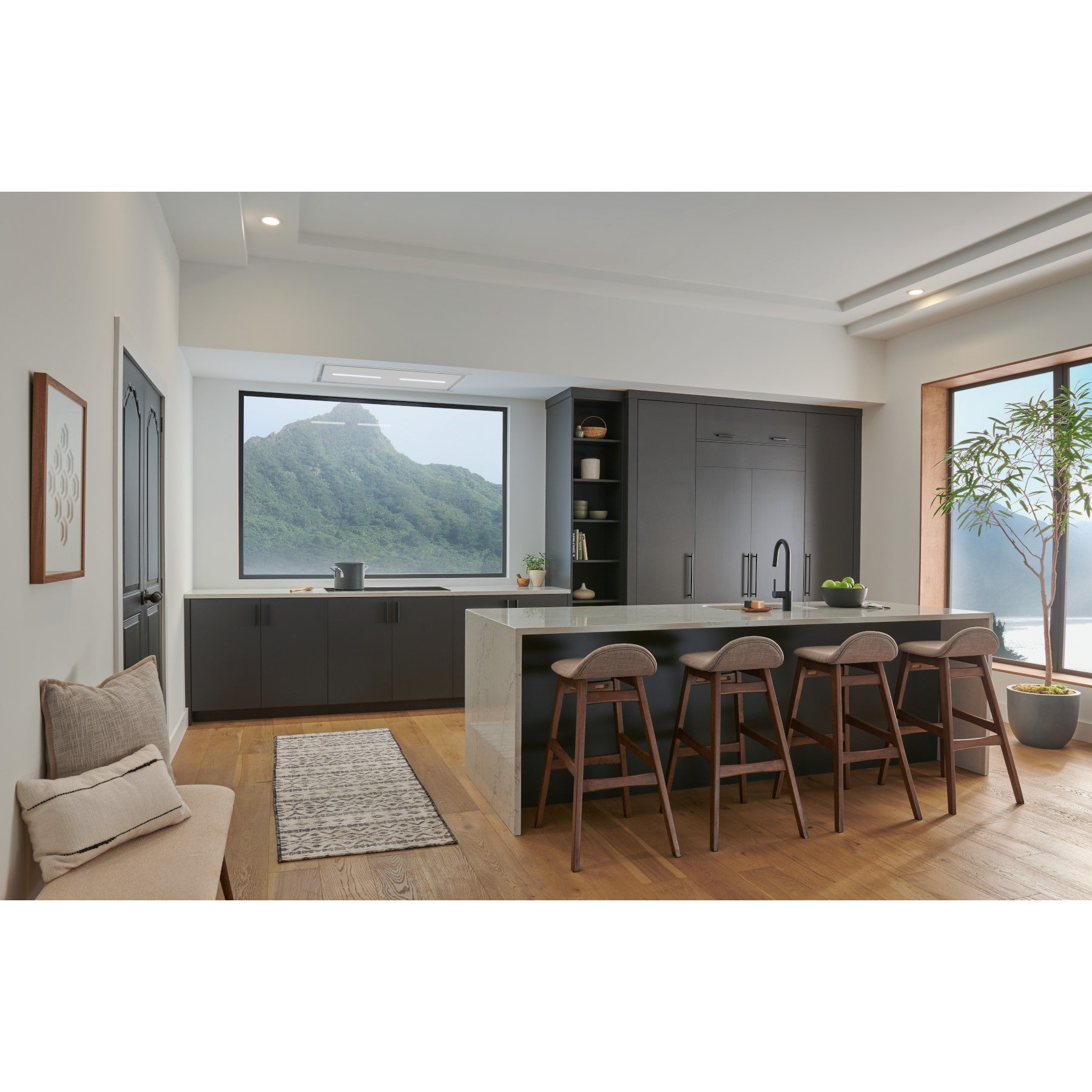 Best - 43.31 Inch Ceiling Mounted Range Hood Vent in White - HBC143EWH