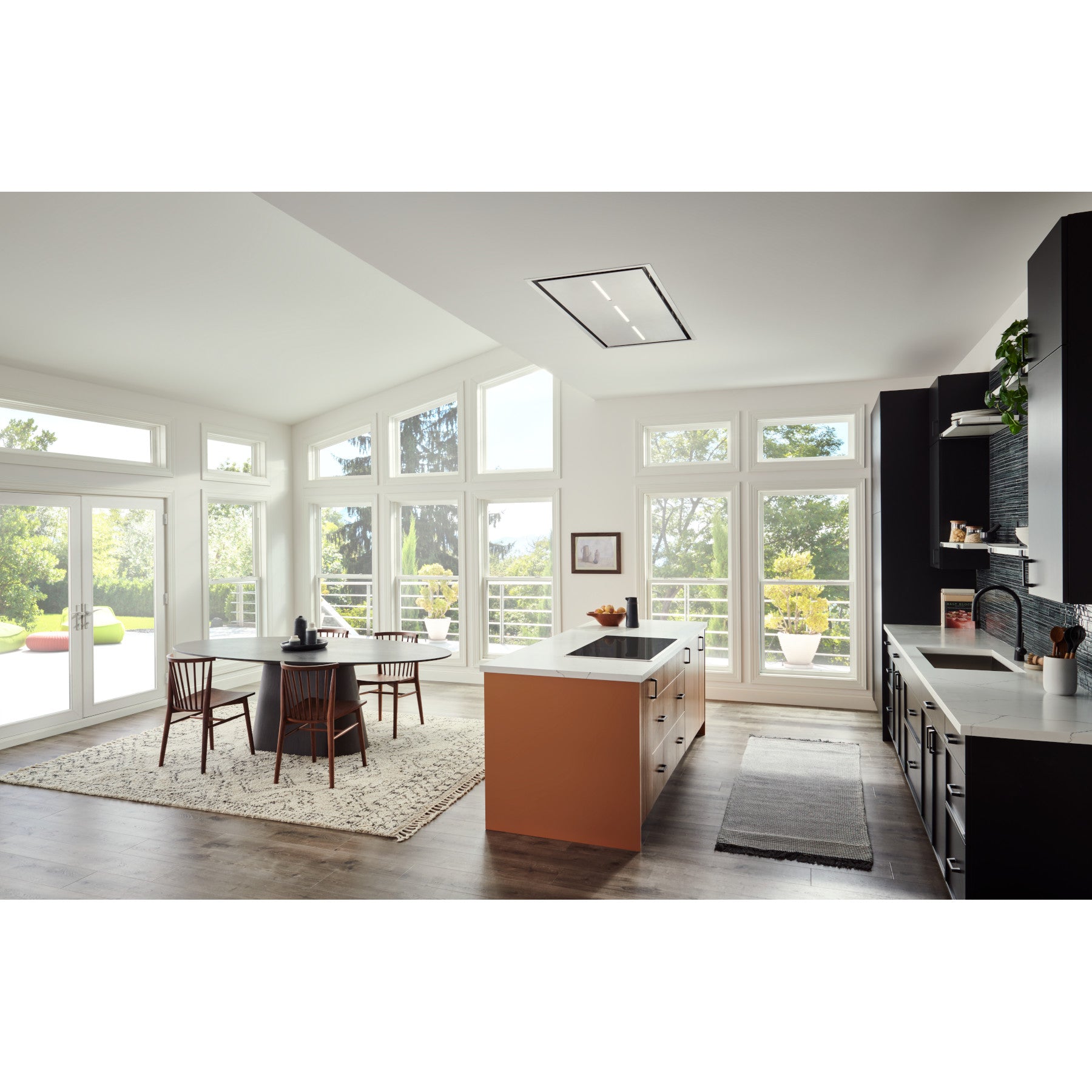 Best - 63.5 Inch Ceiling Mounted Range Hood Vent in Stainless - HBC163ESS