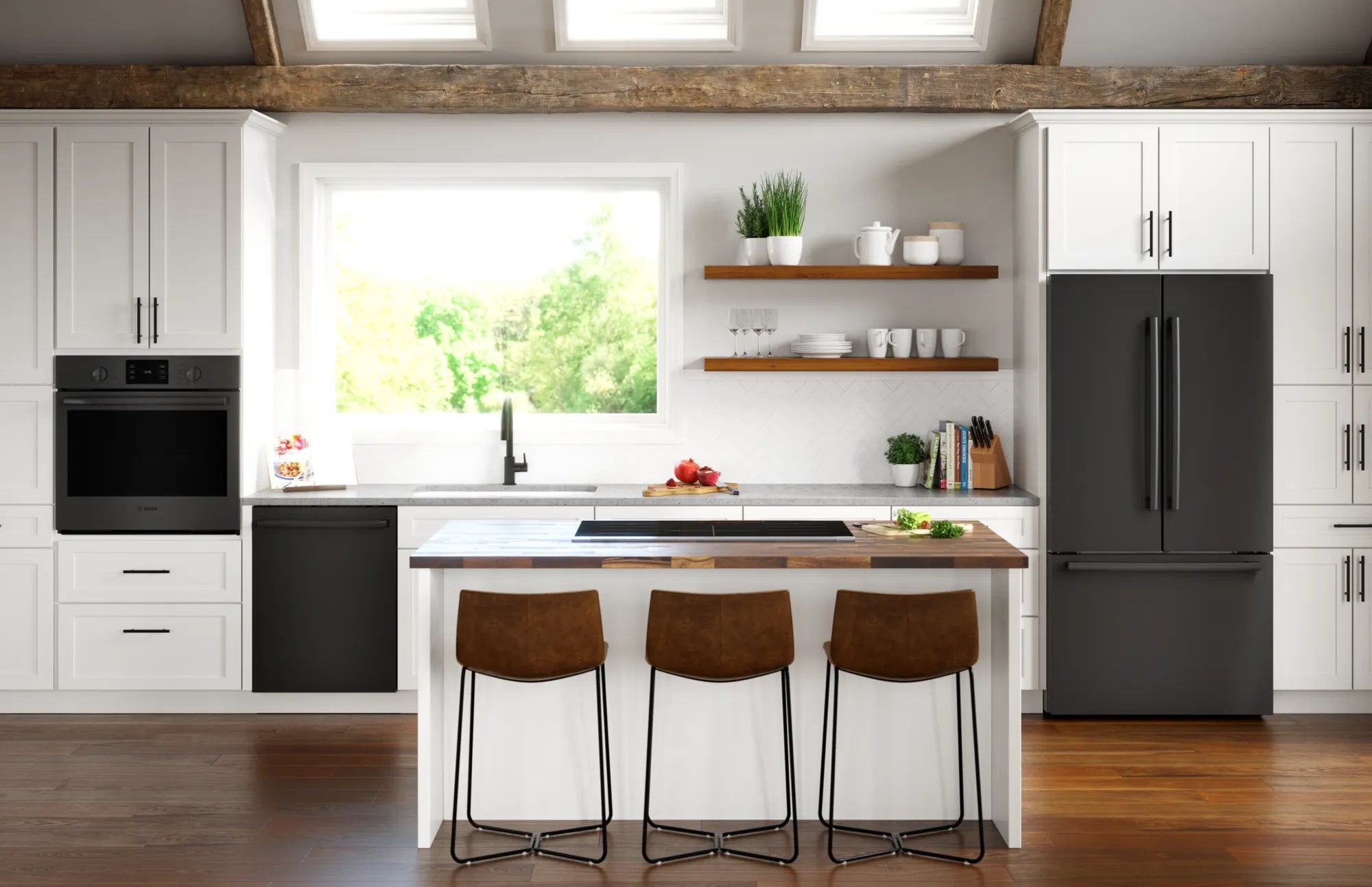 Bosch - 4.6 cu. ft Single Wall Oven in Black Stainless - HBL5344UC