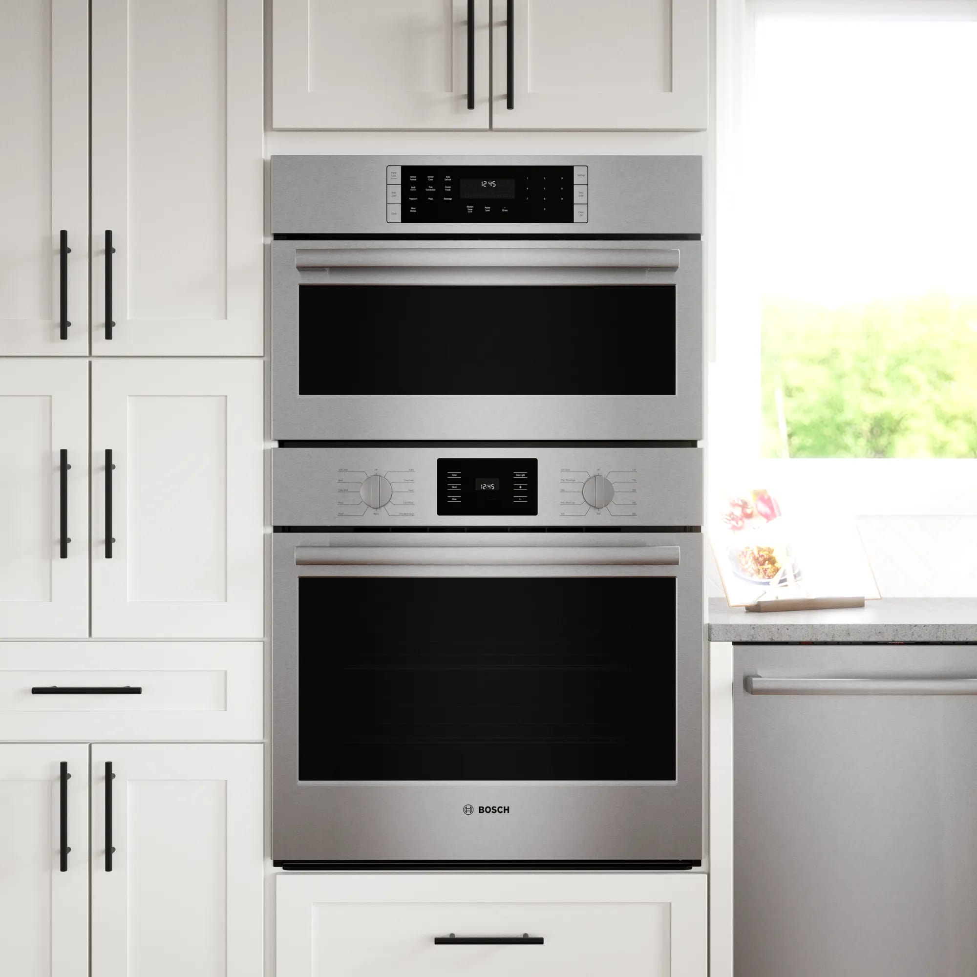 Bosch - 6.2 cu. ft Combination Wall Oven in Stainless - HBL5754UC