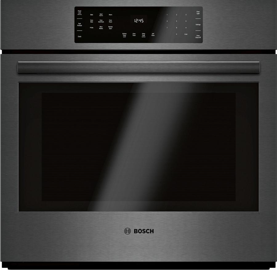 Bosch - 4.6 cu. ft Single Wall Oven in Black - HBL8443UC