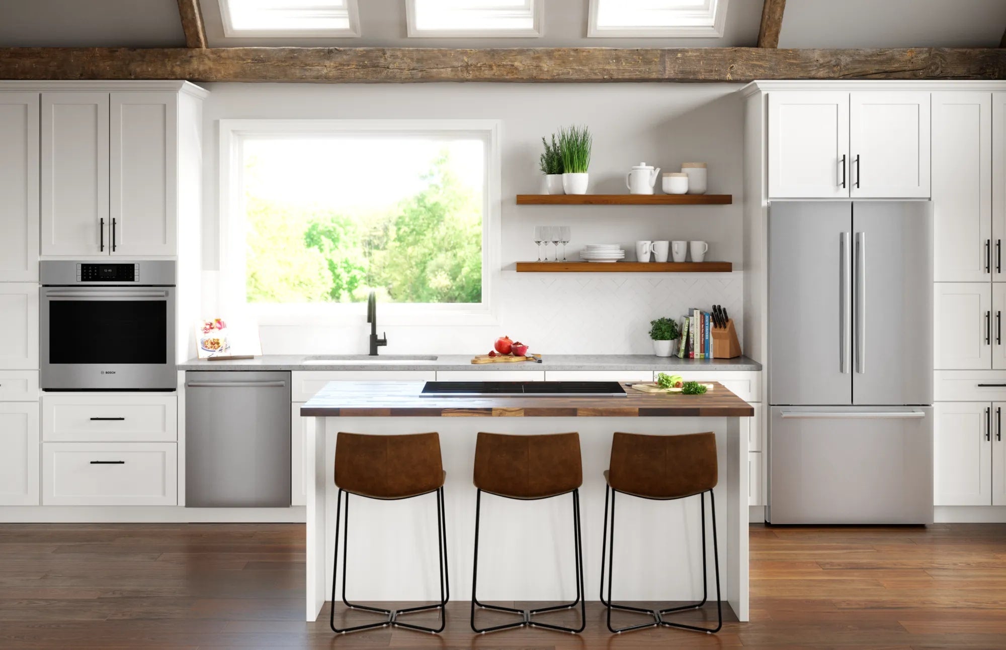 Bosch - 4.6 cu. ft Single Wall Oven in Stainless - HBLP454UC