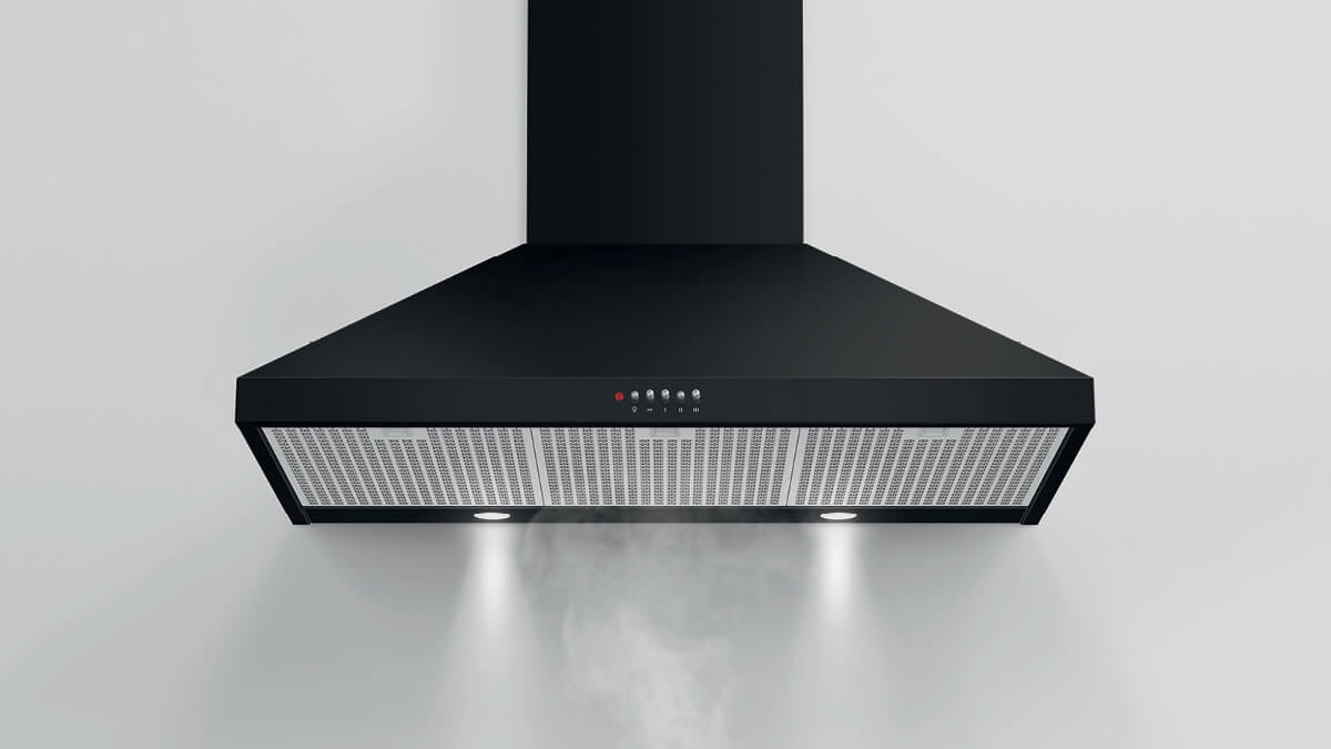 Fisher Paykel - 35.375 Inch 600 CFM Wall Mount and Chimney Range Vent in Black - HC36PCB1