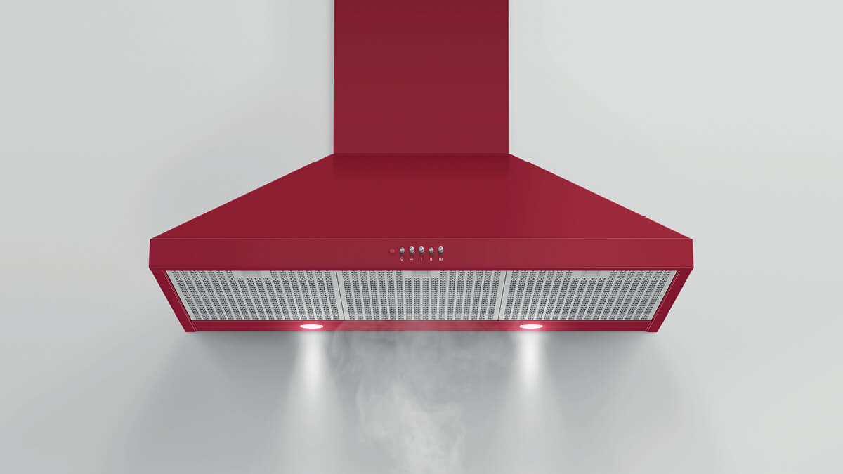 Fisher Paykel - 35.375 Inch 600 CFM Wall Mount and Chimney Range Vent in Red - HC36PCR1