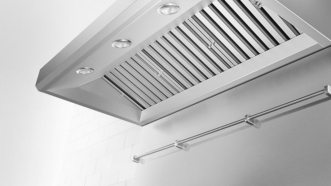 Fisher Paykel - 47.875 Inch 1200 CFM Wall Mount and Chimney Range Vent in Stainless - HCB48-12 N