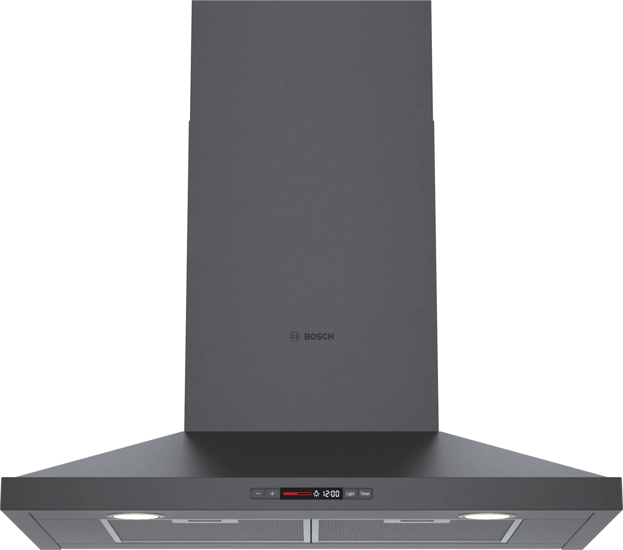 Bosch - 30 Inch 600 CFM Wall Mount and Chimney Range Vent in Black Stainless - HCP80641UC