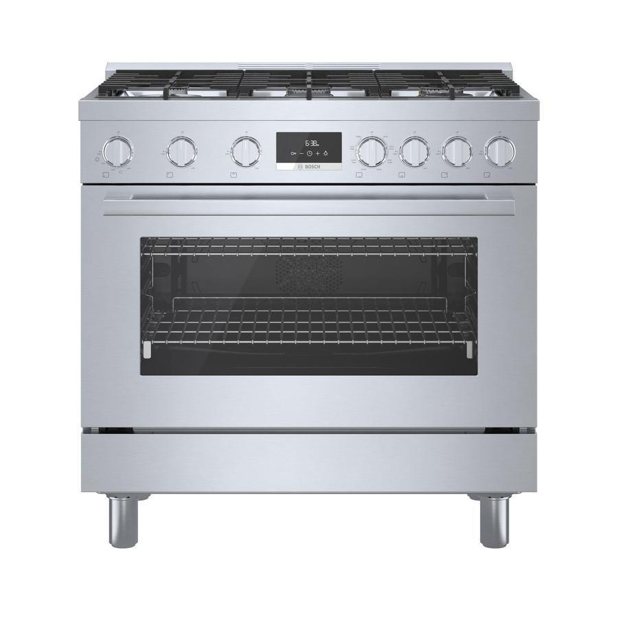 Bosch - 3.5 cu. ft Dual Fuel Range in Stainless - HDS8655C