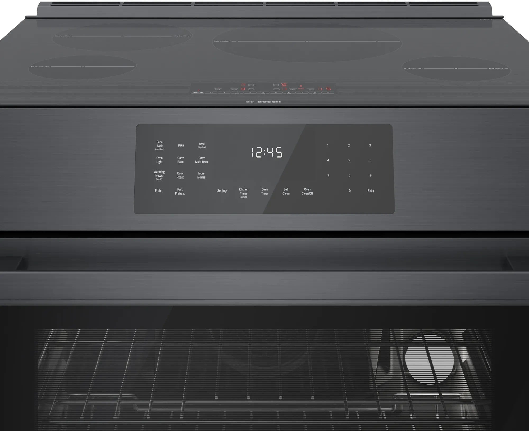 Bosch - 4.6 cu. ft Induction Range in Black Stainless - HII8047C
